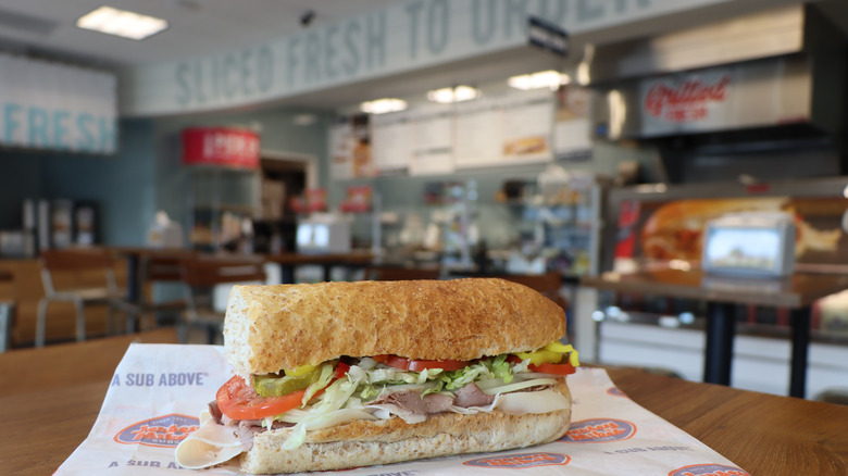 Jersey Mike's shop with sandwich