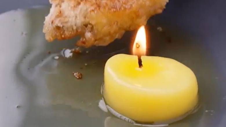 Example of a butter candle with bread