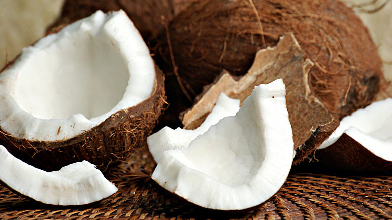 split open coconut