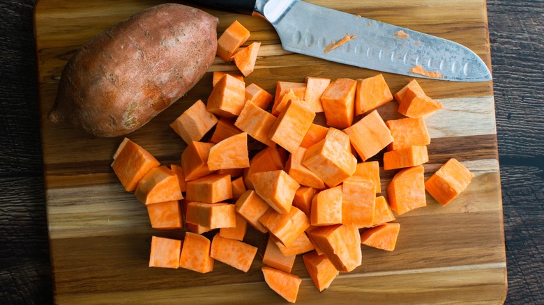 Sweet potatoes cut into chunks 