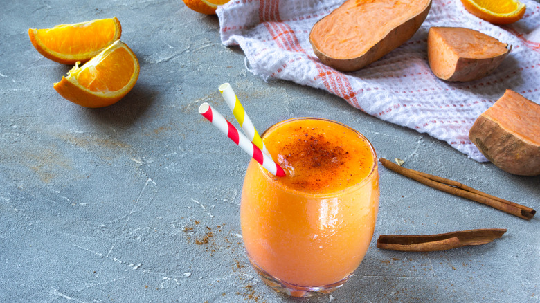 Sweet potato smoothie with cinnamon 