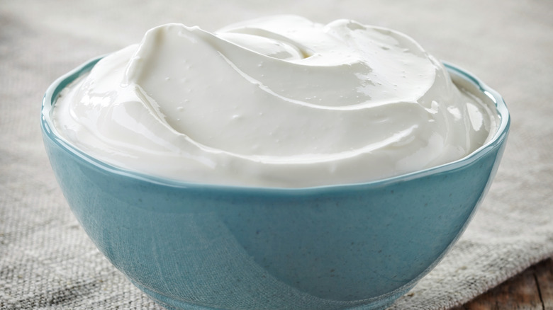 Bowl of sour cream