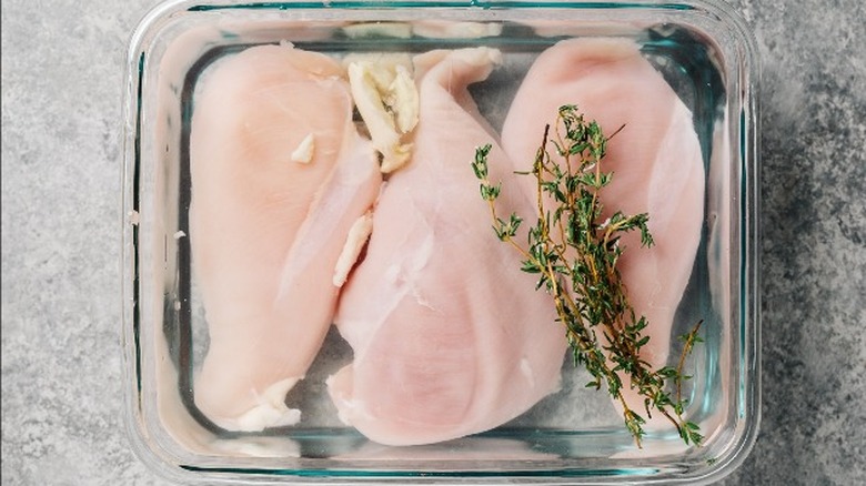 chicken breasts in brine