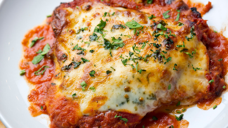 turkey parmesan on a plate