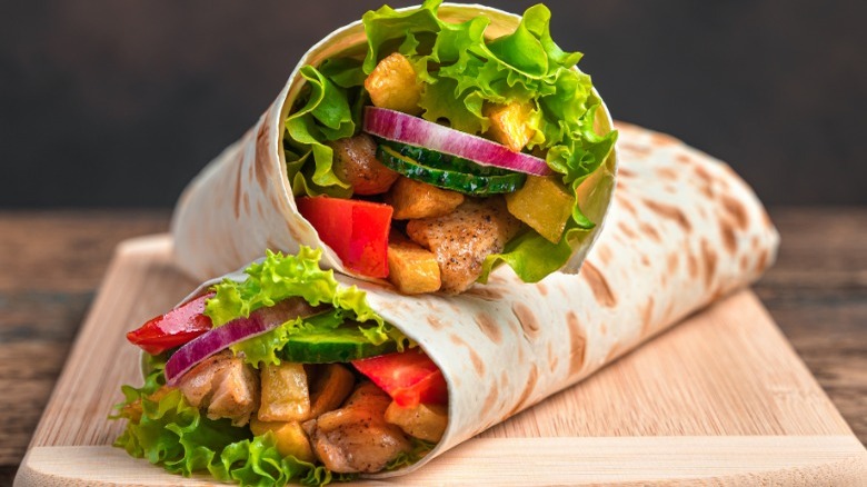 shawarma wrap with vegetables