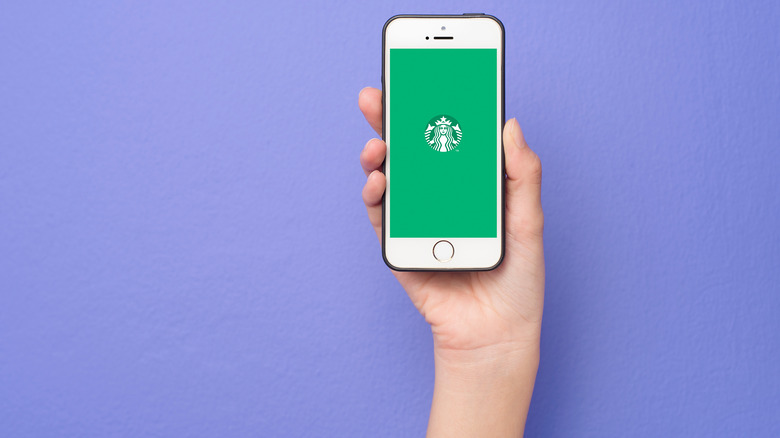 phone with the Starbucks app 