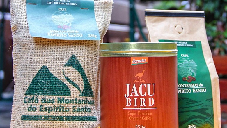 bags of Jacu bird coffee