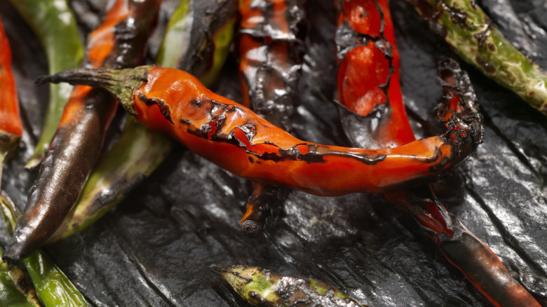 Assortment of roasted peppers