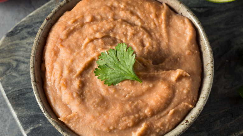 Bowl of refried beans