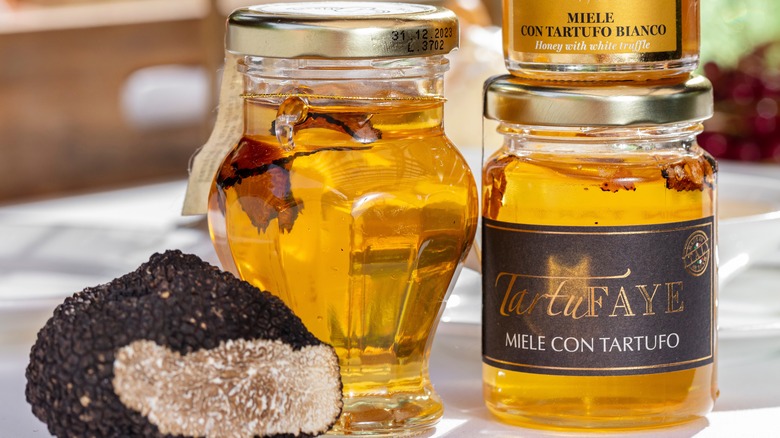 Jars of truffle honey