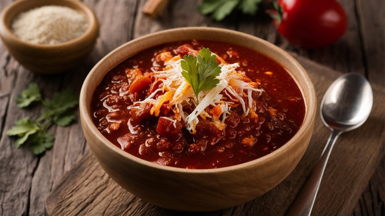 Bowl of fresh Texan chili