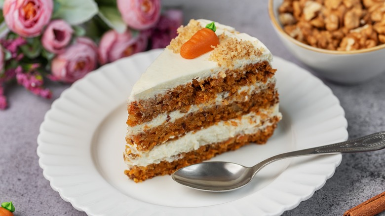 Slice of carrot cake