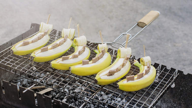 Bananas on a grill