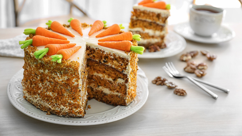 Sliced carrot cake