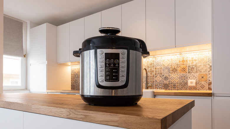 An instant pot on a kitchen counter