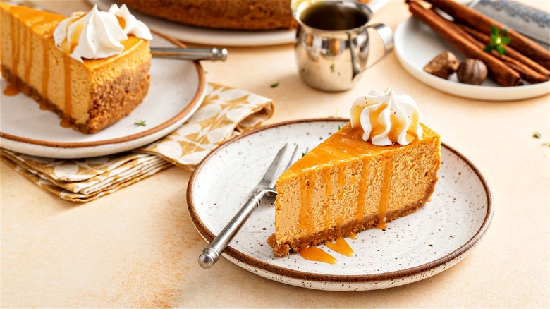 Sweet potato cream cheese pie slice 