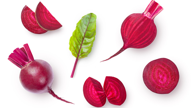 Cut and sliced beets