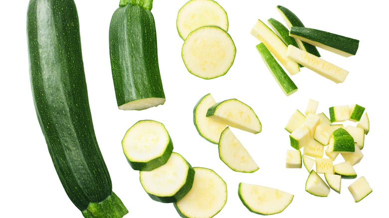 Sliced and diced zucchini