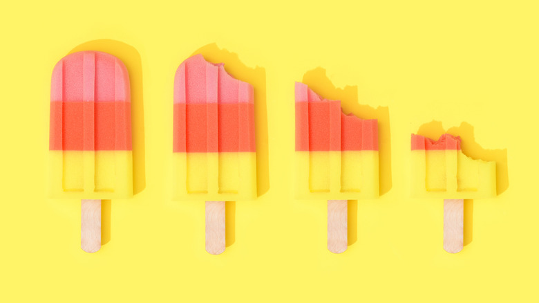 popsicle in four stages of being eaten