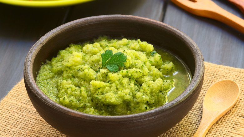 Zucchini butter in a bowl