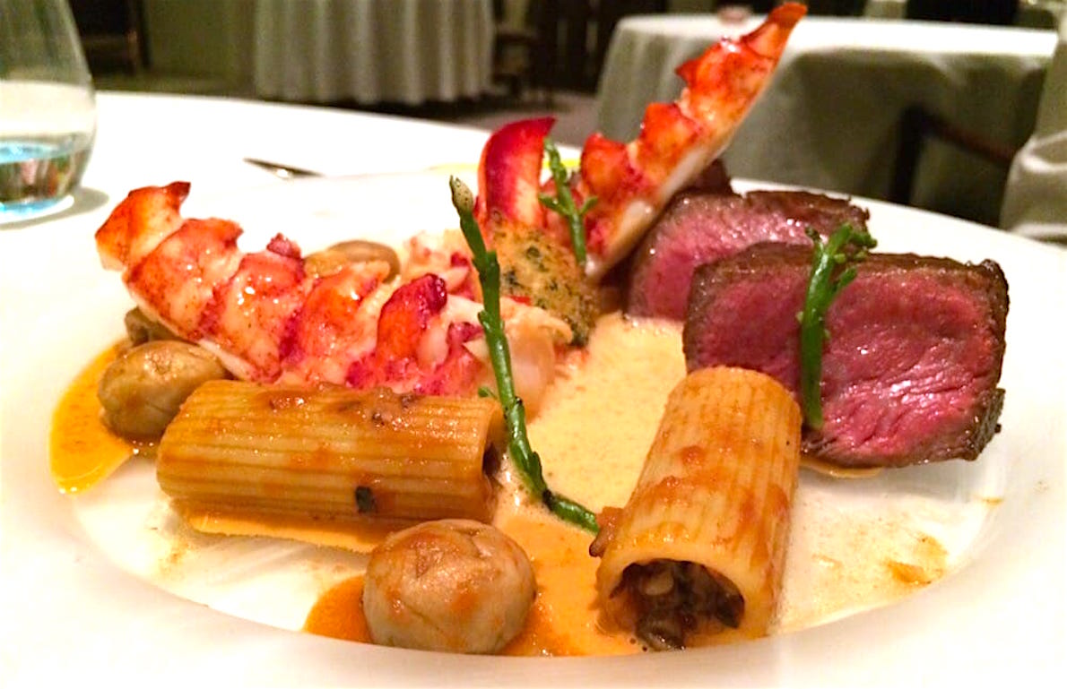 #19 Lobster, Stuffed Rigatoni, Carrot Purée, and Corn Sabayon, Guy ...