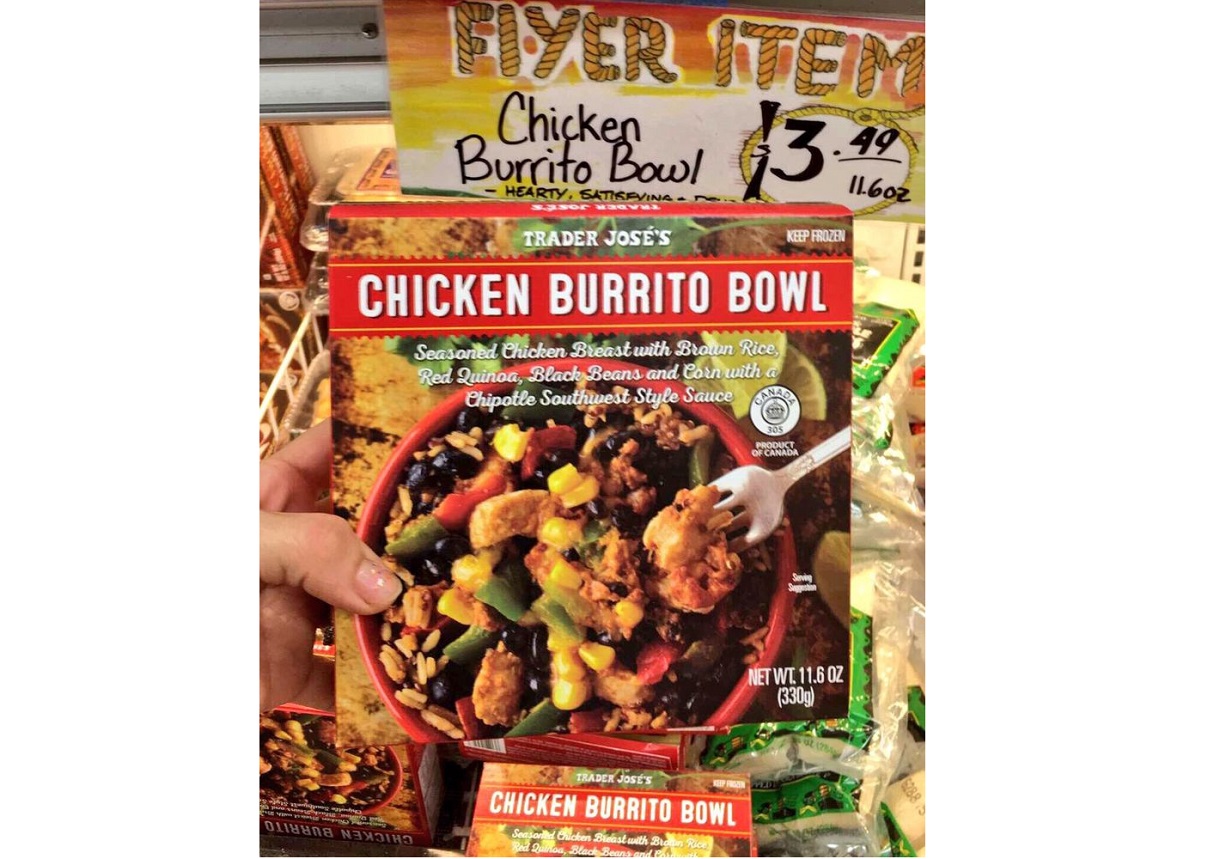 Trader Joe’s Chicken Burrito Bowl from The 15 Healthiest Frozen Dinners Gallery The Daily Meal