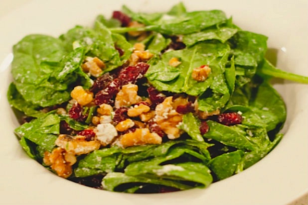 Salads: Spinach Salad with Goat Cheese & Cranberries