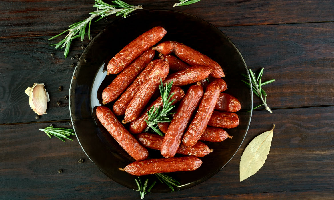 Spicy Wholegrain Mustard and Ginger Cocktail Sausages image